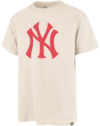 '47 T-shirt 47 TEE MLB NEW YORK YANKEES IMPRINT ECHO NATURAL - Rose