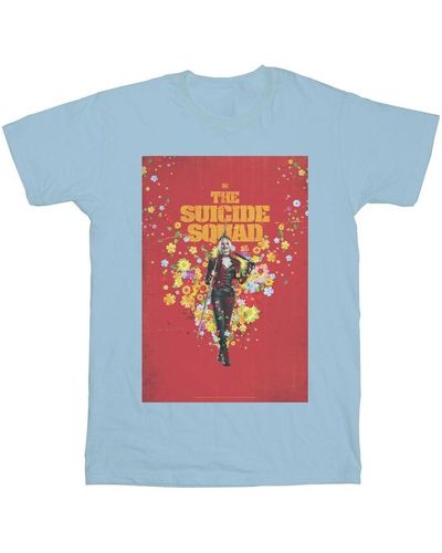 Dc Comics T-shirt The Suicide Squad Harley Quinn Poster - Bleu