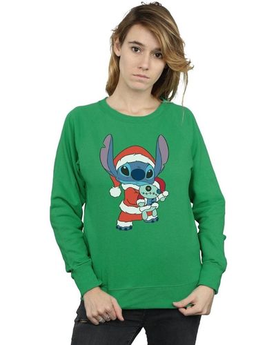 Disney Sweat-shirt Lilo And Stitch Stitch Christmas - Vert