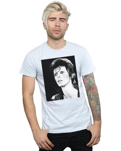 David Bowie T-shirt Ziggy Looking - Blanc