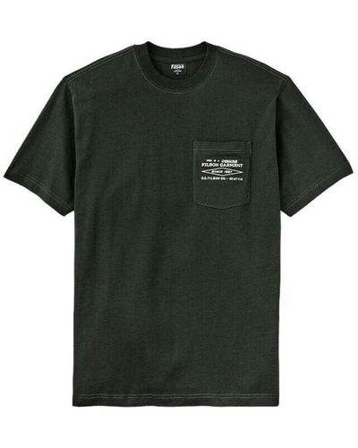 Filson T-shirt T-shirt Embroidered Pocket Dark Timber Diamond - Vert