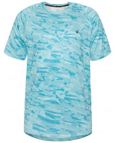 Spyder T-shirt T-shirt manches courtes Quick-Drying UV Protection - Bleu