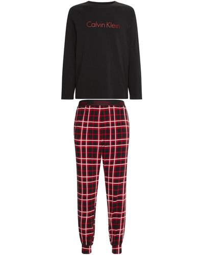 Calvin Klein Pyjamas / Chemises de nuit Pyjama long coton - Rouge
