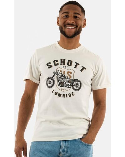 Schott Nyc T-shirt tsaron - Blanc