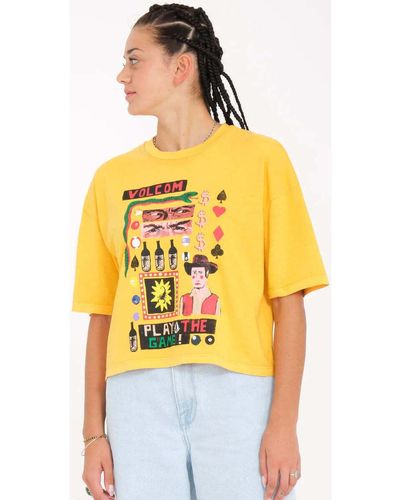 Volcom T-shirt Camiseta Chica Play The Tee - Citrus - Jaune