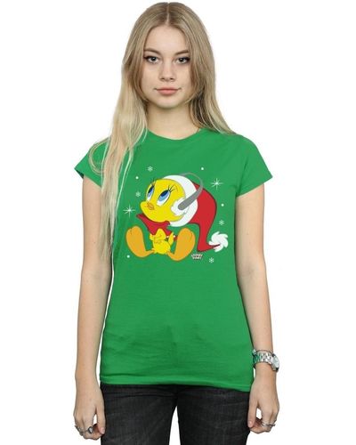 Dessins Animés T-shirt Christmas Tweety - Vert