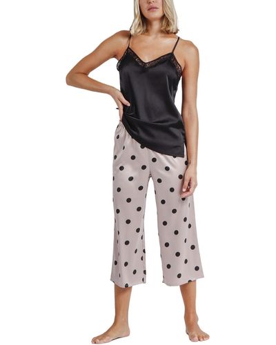 Admas Pyjamas / Chemises de nuit Pyjama tenue d'intérieur pantalon palazzo caraco Elegant Dots - Noir