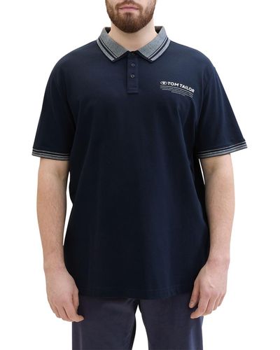 Tom Tailor T-shirt Polo coton droit + - Bleu
