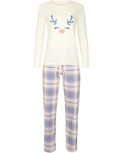 Lisca Pyjamas / Chemises de nuit Pyjama pantalon top manches longues Holiday Cheek - Bleu