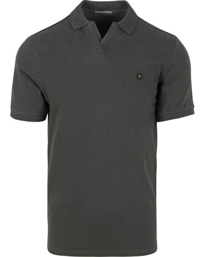 No Excess T-shirt Poloshirt Riva Solid Anthracite - Noir