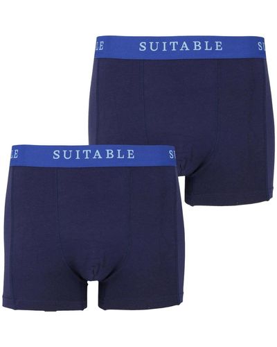 Suitable Caleçons Boxer-shorts Lot de 2 bambou Bleu Marine