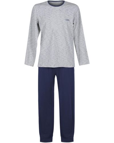 Lisca Pyjamas / Chemises de nuit Pyjama pantalon top manches longues Atlas - Bleu