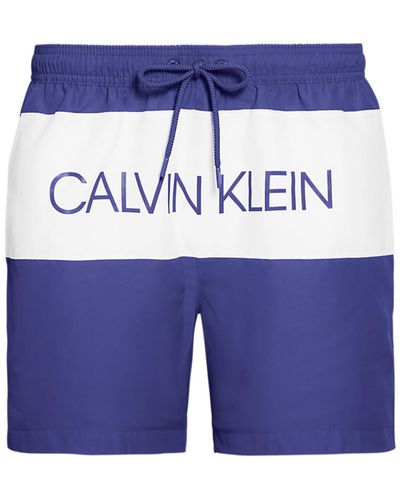 Calvin Klein Maillots de bain drawstring full tape - Bleu