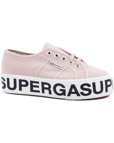 Superga Bottes 2790 Cotw Outsole Lettering Sneaker Pink Smoke S00FJ80 - Rose