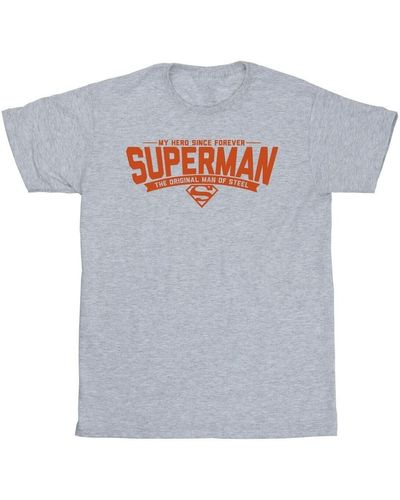 Dc Comics T-shirt Superman Hero Dad - Gris