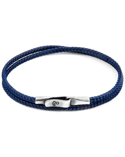 Anchor and Crew Bracelets Bracelet Liverpool Argent Et Corde - Bleu