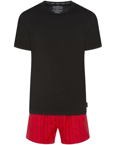 Calvin Klein Pyjamas / Chemises de nuit Pyjama court coton fermée - Noir