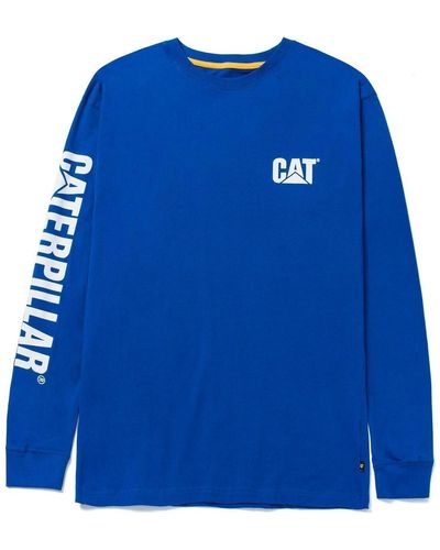 Caterpillar T-shirt Trademark Banner - Bleu