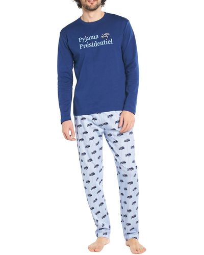 Arthur Pyjamas / Chemises de nuit Pyjama long coton - Bleu