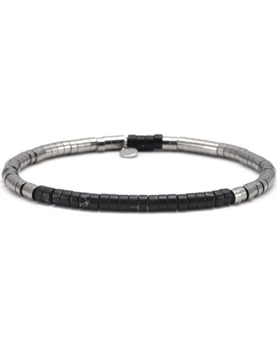 Sixtystones Bracelets Bracelet Acier Perles Heishi 4mm Jaspe -Large-20cm - Métallisé