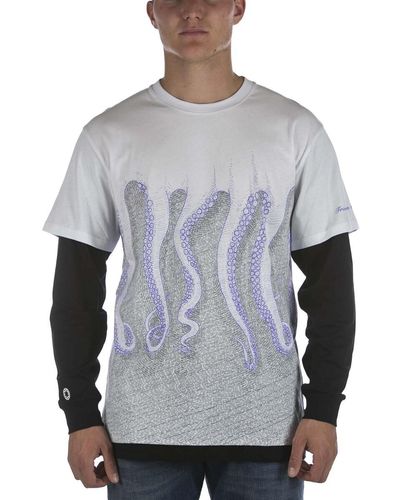 Octopus T-shirt T-Shirt Milan L/S Bianco Nero - Gris