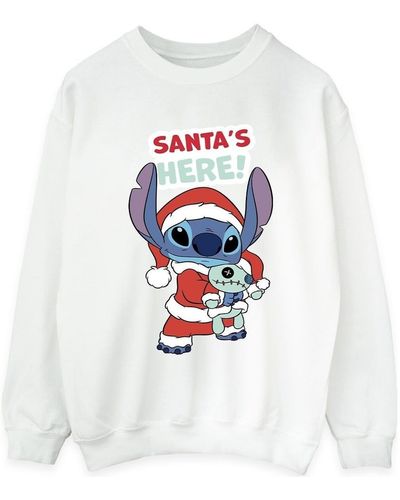 Disney Sweat-shirt Lilo Stitch Santa's Here - Blanc
