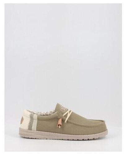 Hey Dude Chaussures bateau WALLY LINEN NATURAL - Blanc