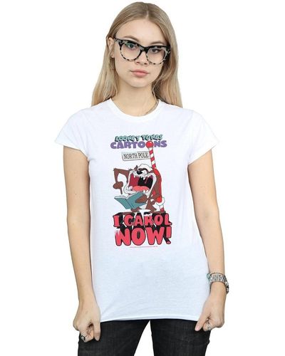 Dessins Animés T-shirt Taz I Carol Now - Blanc