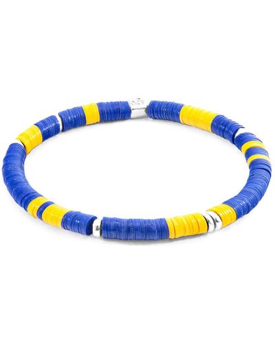 Anchor and Crew Bracelets Bracelet Malawi Argent Et Disque De Vinyle - Bleu