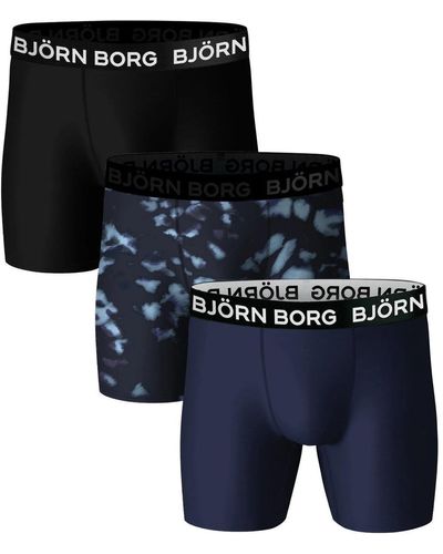 Björn Borg Boxers Performance Boxer-shorts Lot de 3 Bleu Noir