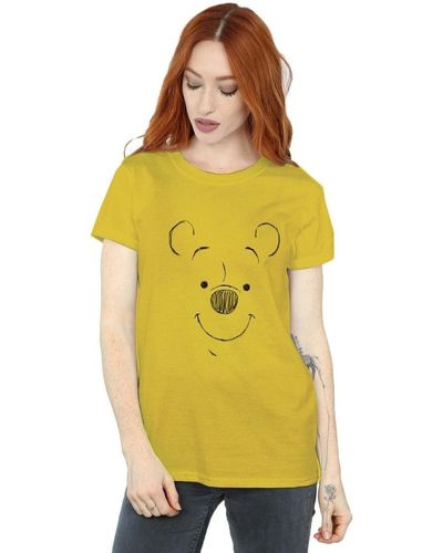 Disney T-shirt Winnie The Pooh Winnie The Pooh Face - Jaune