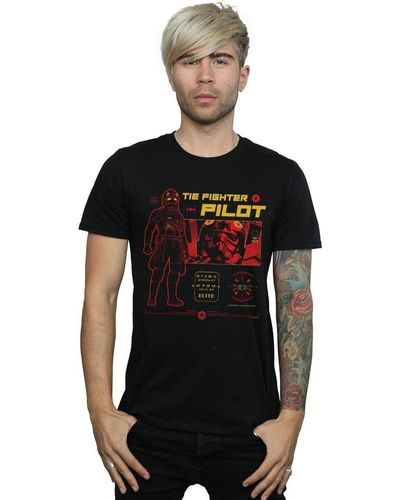 Disney T-shirt Tie Fighter Pilot - Noir