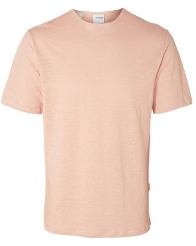SELECTED T-shirt 16089504 BETH LINEN SS-CAMEO ROSE