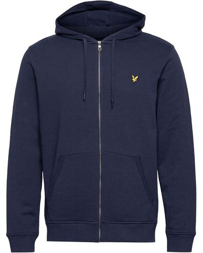 Lyle & Scott Zip Through Hoodie Pull - Bleu