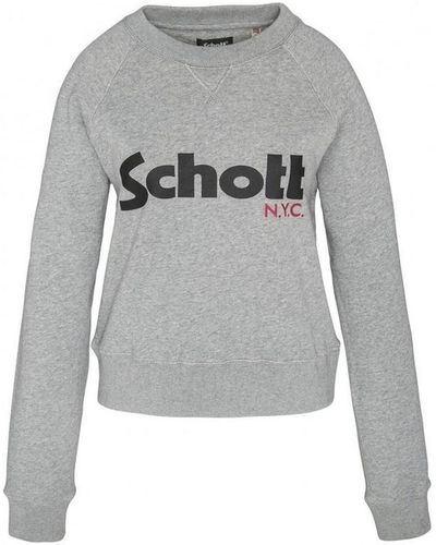 Schott Nyc Sweat-shirt Sweatshirt SW GINGER 1 W HEATHER GREY - Gris