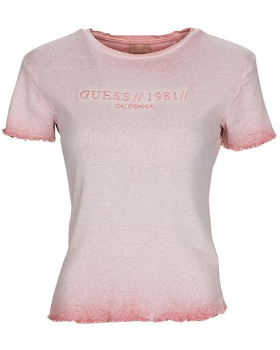 Guess T-shirt SS CN EDURNE TEE - Rose