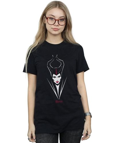 Disney T-shirt Maleficent Mistress Of Evil Face - Noir