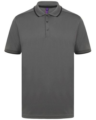 Henbury T-shirt HiCool Tipped - Noir