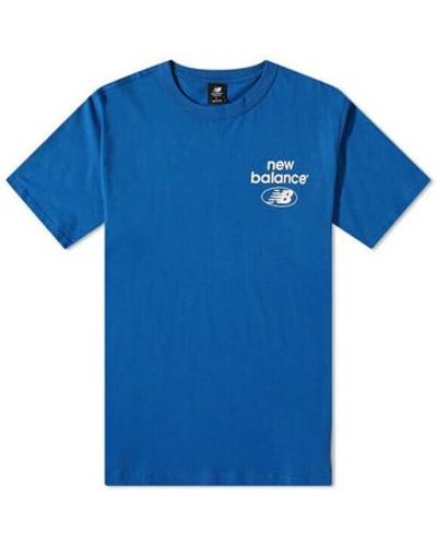 New Balance T-shirt T-SHIRT ESSENTIALS MANCHES COURTES EN JERSEY DE - Bleu