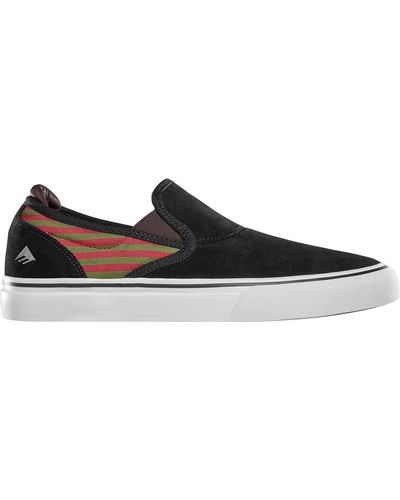 Emerica Chaussures de Skate WINO G6 SLIP ON X BRADEN HOBAN BLACK OLIVE RED - Noir
