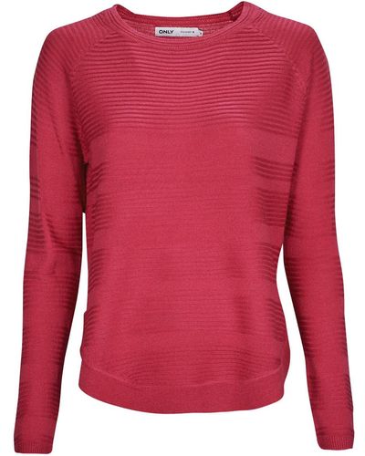 ONLY Pull ONLCAVIAR L/S PULLOVER KNT - Rouge