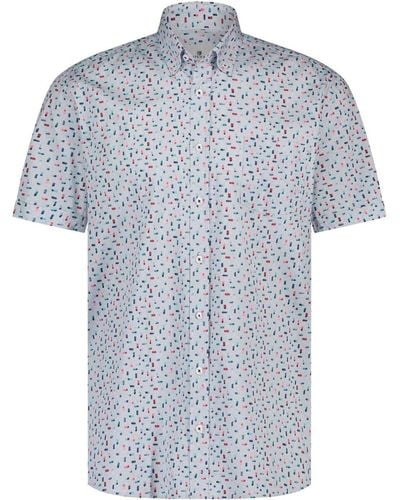 State Of Art Chemise Chemise Manches Courtes Bleu Clair Impression