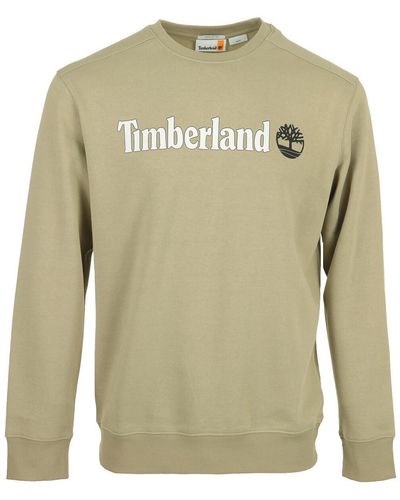 Timberland Pull Linear Logo Crew Neck - Vert