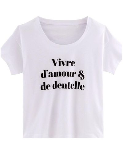Pommpoire T-shirt VIVRE D'AMOUR T-shirt - Blanc
