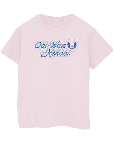 Disney T-shirt Obi-Wan Kenobi Ribbon Font - Rose