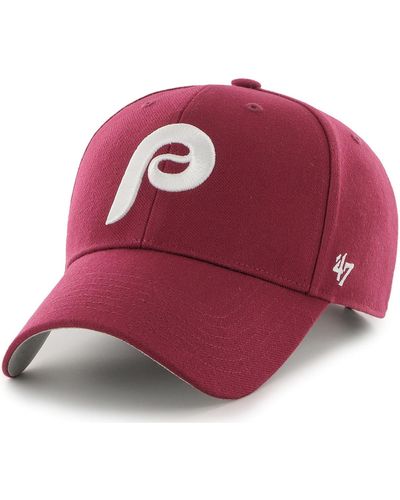 '47 Casquette 47 CAP MLB PHILADELPHIA PHILLIES SURSHO SNAPBAC MVP CARDINAL - Rouge