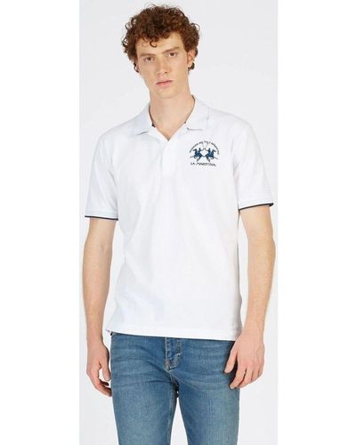 La Martina T-shirt CCMP01 PK001-00001 OPTIC WHITE - Blanc