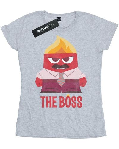 Disney T-shirt Inside Out Anger The Boss - Blanc