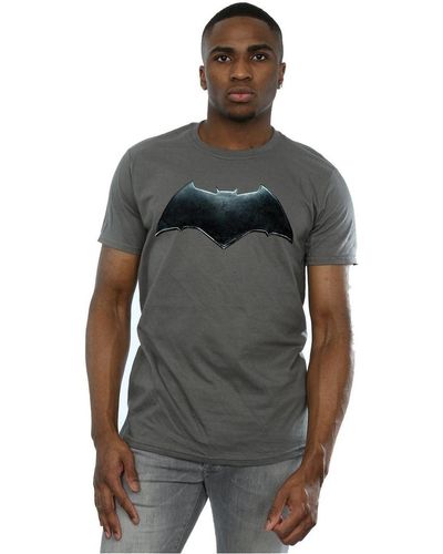 Dc Comics T-shirt Justice League Movie Batman Emblem - Gris