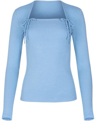 Lisca Blouses Top manches longues encolure réglable Kenza - Bleu